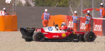 Grosse frayeur pour Charles Leclerc : crash spectaculaire et drapeau rouge en Q3 à Barcelone